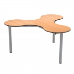 Kleeblatt 3er Tisch, 134x122 cm (B/T), Höhe wählbar, 
